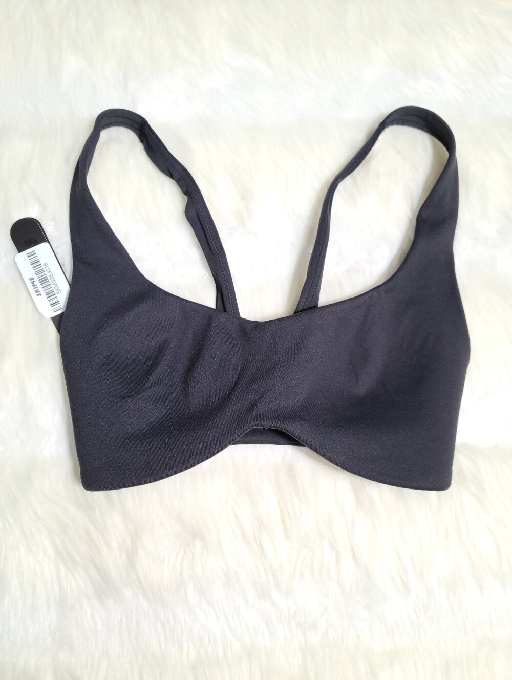 Nike SKIMS Matte Shaped Bottom Scoop Bra Black Obsidian Women XS NEW